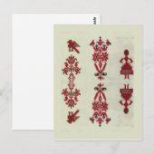 Roemeens borduurwerk, traditioneel ontwerp Briefkaart (Voorkant / Achterkant)