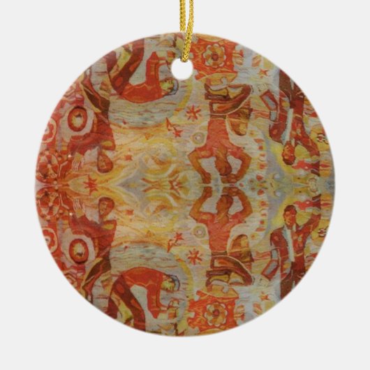  Roemeens borduurwerk, traditioneel ontwerp Keramisch Ornament (Voorkant)