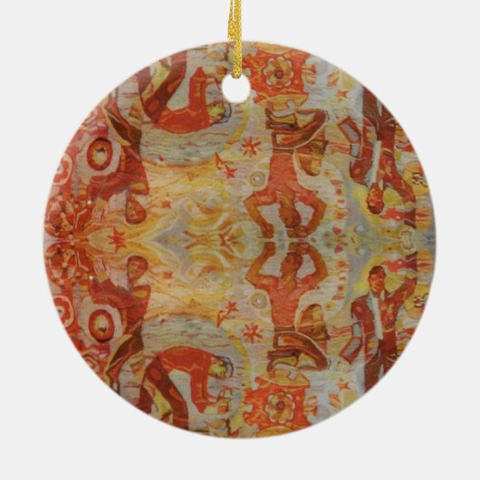  Roemeens borduurwerk, traditioneel ontwerp Keramisch Ornament (Achterkant)