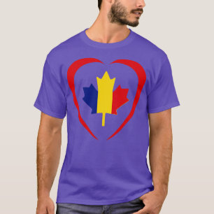 Roemeens Canadees Multinationaal Patriot Flag Hear T-shirt