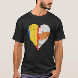 Roemeens-Cypriotische vlag Heart T-shirt