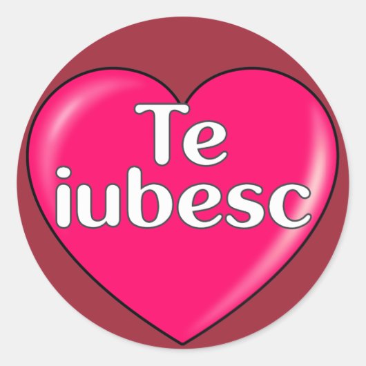 Roemeens - Ik hou van je Ronde Sticker (Voorkant)