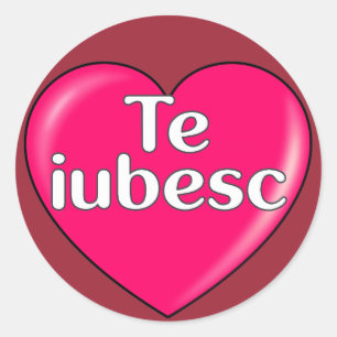 Roemeens - Ik hou van je Ronde Sticker