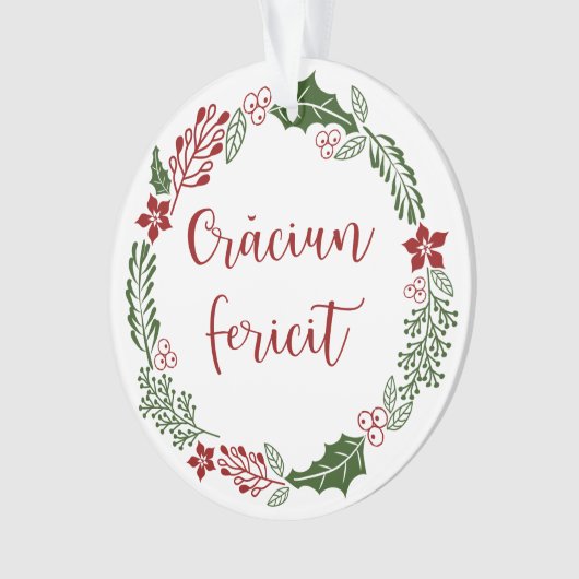 Roemeens kerstfeest, crăciun fericit ornament (voorkant)