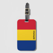Roemeens nationaal vlaggenpatriottisch bagagelabel (Voorkant (verticaal))