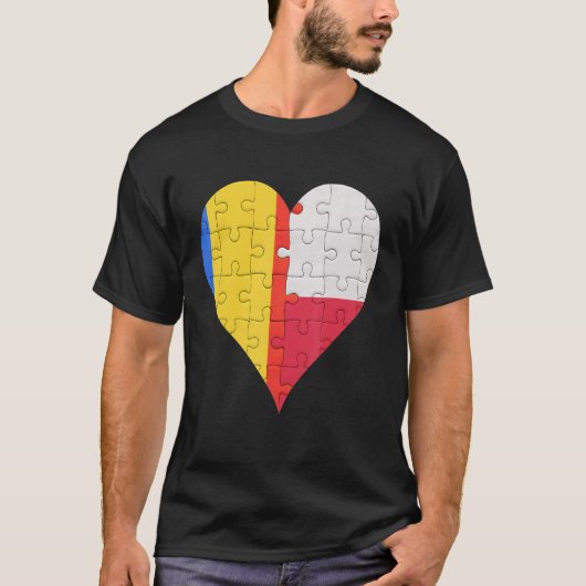Roemeens Pools vlaghart T-shirt (Voorkant)