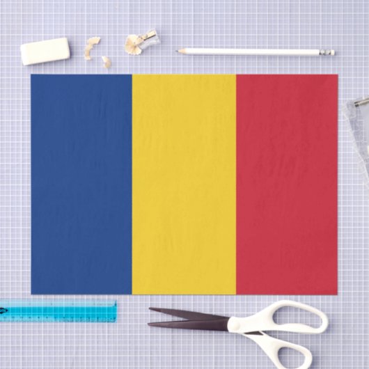 Roemeens tissuepapier, Roemeense Vlag tissuepapier (Craft)