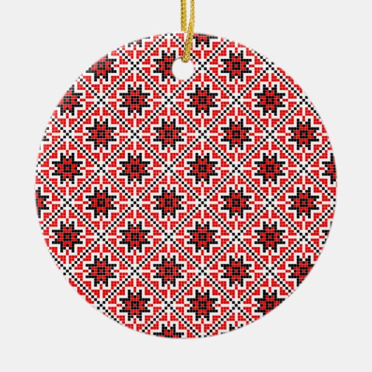 roemeens traditioneel etnisch kostumotief naadloos keramisch ornament (Voorkant)