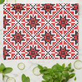 roemeens traditioneel etnisch kostumotief naadloos theedoek (Gevouwen)