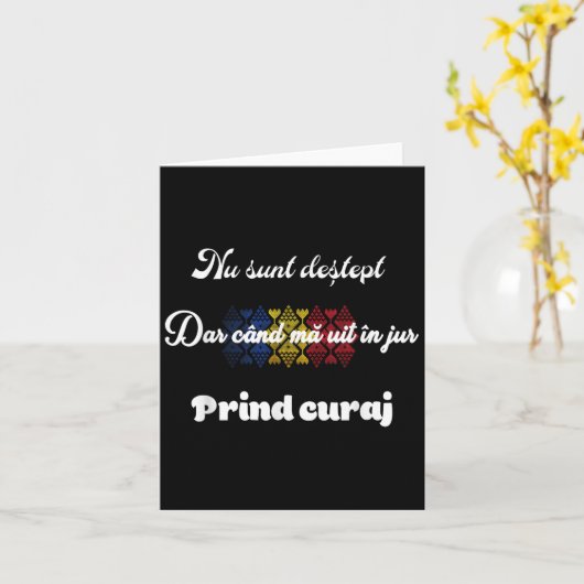 Roemeens traditioneel grappig kaart (Gele Bloem)