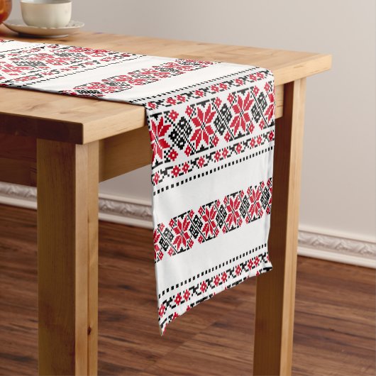 Roemeens traditioneel motif "De sterren" Korte Tafelloper (Voorbeeld)