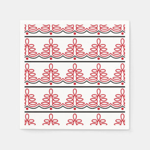 Roemeens traditioneel volksmotief in rood en zwart servet