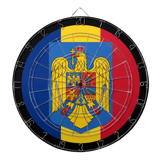 Roemeens vlaggendartboard en darts/spelboard dartbord (Voorkant)
