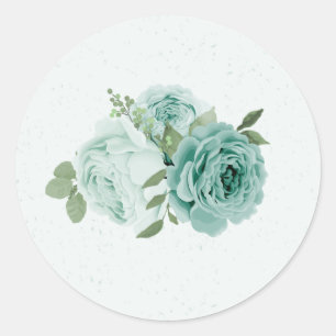 roemeense blauwe bloemen grienery ronde sticker