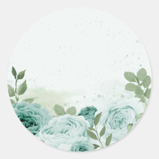roemeense blauwe bloemen grienery ronde sticker (Voorkant)