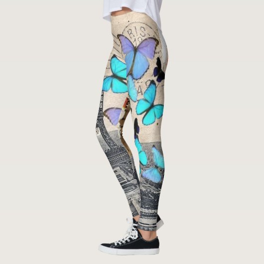 roemeense " blauwe vlinder " - eiffeltoren leggings (Links)