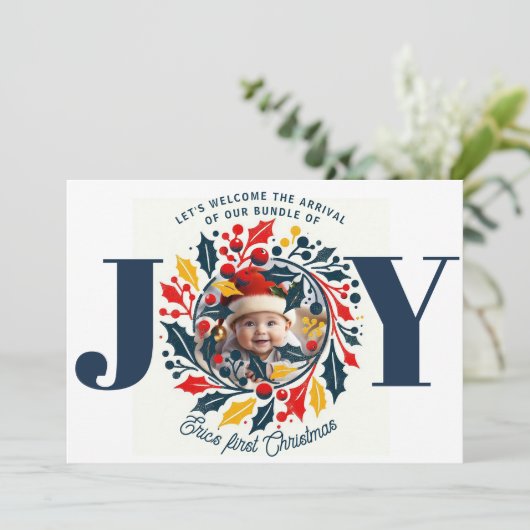 Roemeense bundel VAN VREUGDE Feestdagenkaart (Staand voorkant)