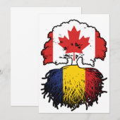 Roemeense Canadese vlag voor boomstammen in Canada Kaart (Voorkant / Achterkant)