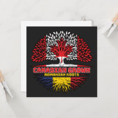 Roemeense Canadese vlag voor boomstammen in Canada Kaart (Voorkant / Achterkant in situ)