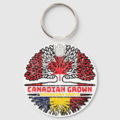 Roemeense Canadese vlag voor boomstammen in Canada Sleutelhanger (Achterkant)