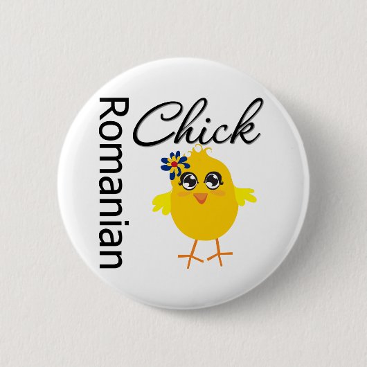 Roemeense chick ronde button 5,7 cm (Voorkant)