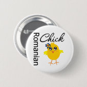 Roemeense chick ronde button 5,7 cm (Voorkant /achterkant)