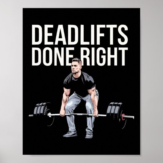 Roemeense Deadlift Bodybuilding Fitness Workout Gy Poster (Voorkant)