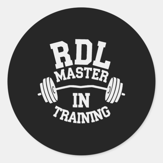 Roemeense Deadlift Bodybuilding Fitness Workout Gy Ronde Sticker (Voorkant)