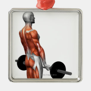 Roemeense deadlift metalen ornament