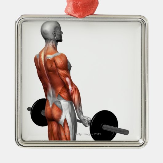 Roemeense deadlift metalen ornament (Voorkant)
