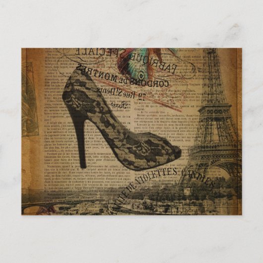 roemeense eiffeltoren girly lace stiletto briefkaart (Voorkant)