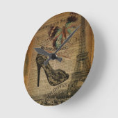 roemeense eiffeltoren girly lace stiletto ronde klok (Hoek)