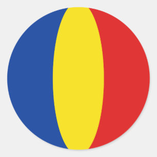 Roemeense Fisheye Vlag Sticker