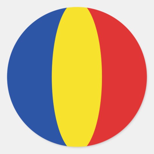 Roemeense Fisheye Vlag Sticker (Voorkant)