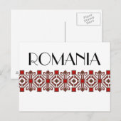 roemeense folkkostuum stikt geometrische bloemkuns briefkaart (Voorkant / Achterkant)