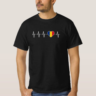 Roemeense hartslag van de Roemeense vlag T-shirt