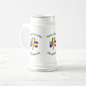 Roemeense Ierse Vlag van de VS Shamrock Gepersonal Bierpul (Voorkant links)