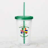 Roemeense Ierse vlaggen Shamrock personaliseren Acryl Drinkbeker (Voorkant)