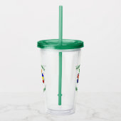 Roemeense Ierse vlaggen Shamrock personaliseren Acryl Drinkbeker (Rechts)