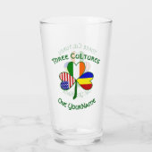 Roemeense Ierse vlaggen Shamrock personaliseren Glas (Achterkant)