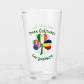 Roemeense Ierse vlaggen Shamrock personaliseren Glas (Voorkant)