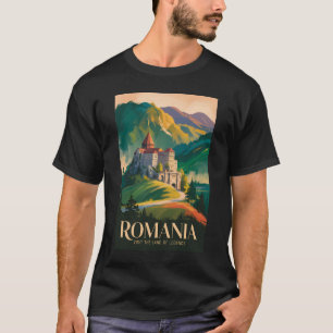 Roemeense Kasteellandschap Illustratie Reis Kunst T-shirt