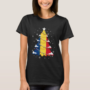 Roemeense Kerstboom Vlag Feestelijk Roemenië Trots T-shirt