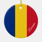 Roemeense kerstversiering, Roemeense vlag Keramisch Ornament (Voorkant)