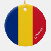 Roemeense kerstversiering, Roemeense vlag Keramisch Ornament (Achterkant)