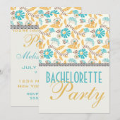 roemeense krant floral gold bachelorette kaart (Voorkant / Achterkant)