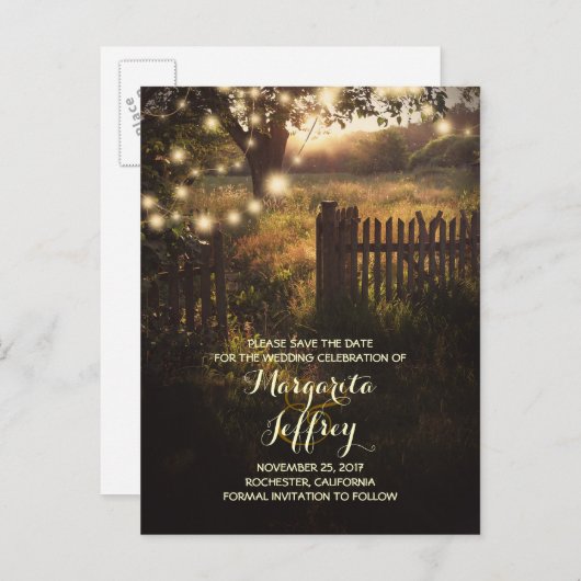 roemeense nachtverlichting roestvrij om de datumka aankondigingskaart (Voorkant / Achterkant)