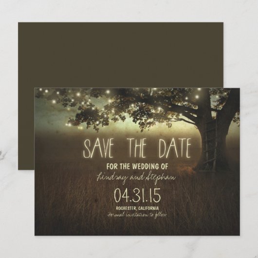 roemeense nachtverlichting roestvrij om de datumka save the date (Voorkant / Achterkant)