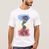 Roemeense nationale vlag en oude Dacische wolf T-shirt (Voorkant)