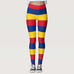 Roemeense nationale vlagkleuren horizontale strepi leggings